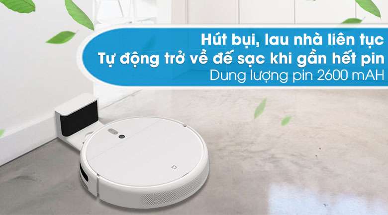 Tự quay về đế sạc khi hết pin - Robot hút bụi lau nhà Xiaomi Vacuum Mop SKV4093GL