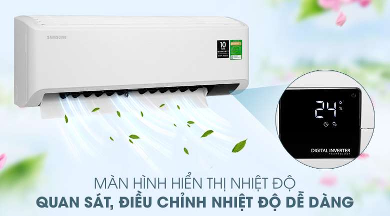 Máy lạnh Samsung Inverter 1 HP AR10TYHYCWKNSV - Màn hình hiển thị nhiệt độ