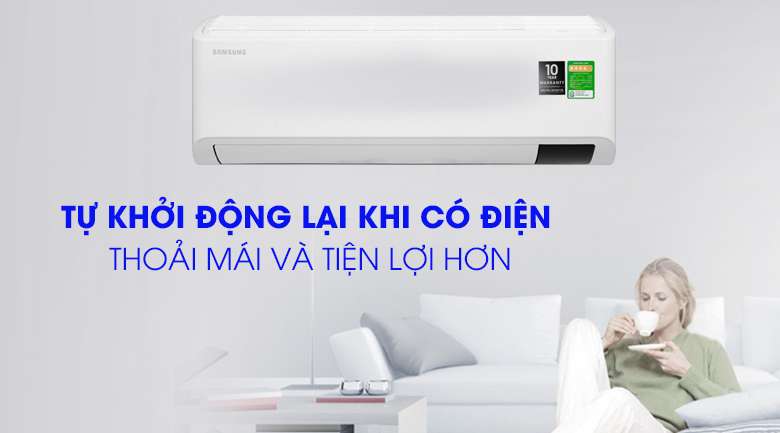 Máy lạnh Samsung Inverter 1 HP AR10TYHYCWKNSV-Tiện lợi cùng chế độ tự khởi động lại khi có điện