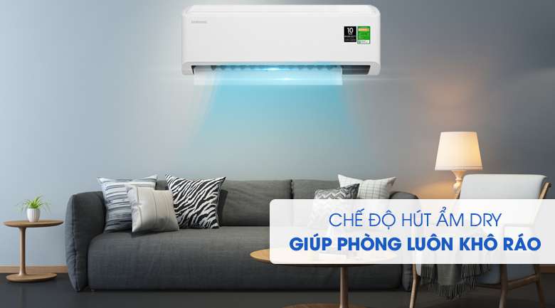 Máy lạnh Samsung Inverter 1 HP AR10TYHYCWKNSV-Mang lại không gian thoáng đãng, thoải mái với chế độ hút ẩm