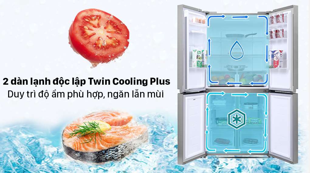 Tủ lạnh Samsung Inverter 488 lít RF48A4010M9/SV - 2 dàn lạnh độc lập Twin Cooling Plus