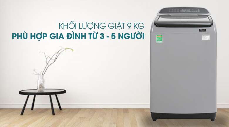 Máy giặt Samsung Inverter 9 kg WA90T5260BY/SV - Khối lượng
