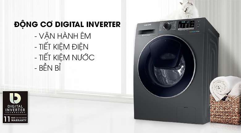 Digital Inverter - Máy giặt Samsung Addwash Inverter 10 kg WW10K54E0UX/SV