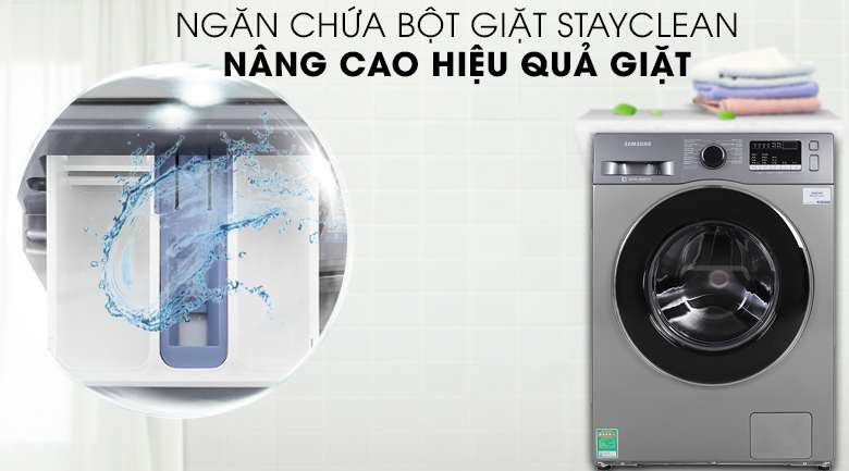 Máy giặt Samsung Inverter 8.5 kg WW85J42G0BX/SV có ngăn chứa bột giặt tiện lợi
