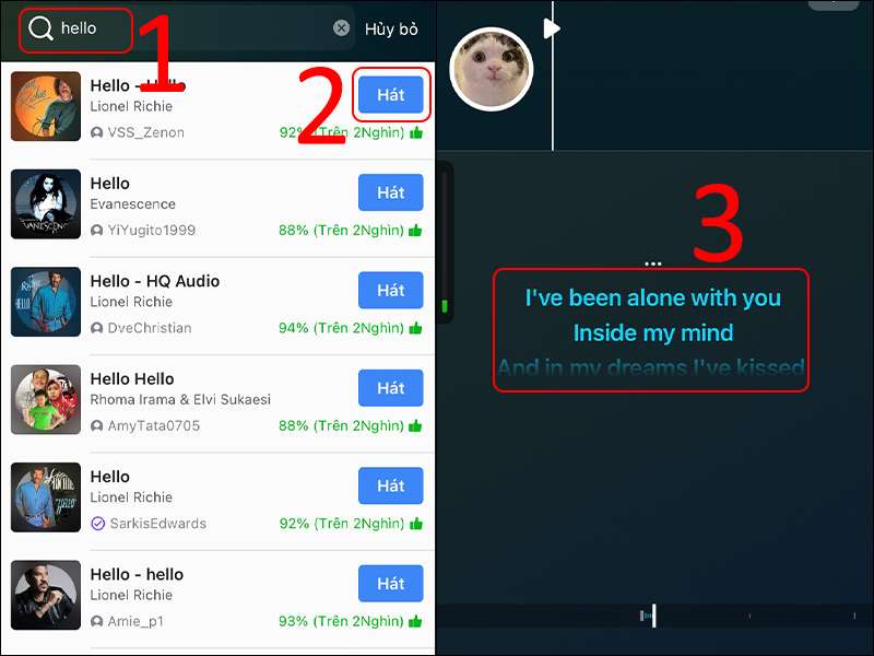 Chọn bài hát và hát