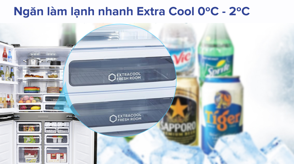 Tủ lạnh Sharp Inverter 605 lít SJ-FX680V-ST - Ngăn làm lạnh Extra Cool