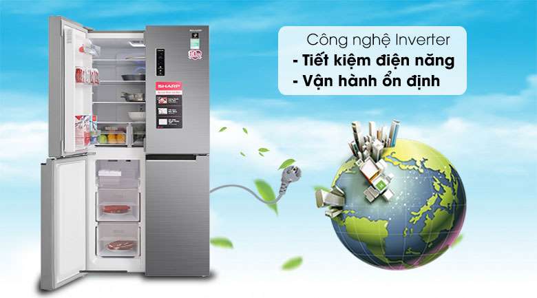 Tủ lạnh Sharp Inverter 401 lít SJ-FXP480V-SL - Công Nghệ Inverter