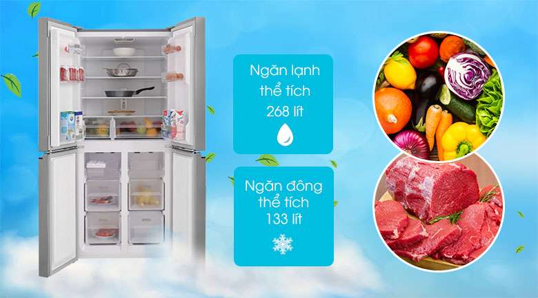 Tủ lạnh Sharp Inverter 401 lít SJ-FXP480V-SL - Dung Tích