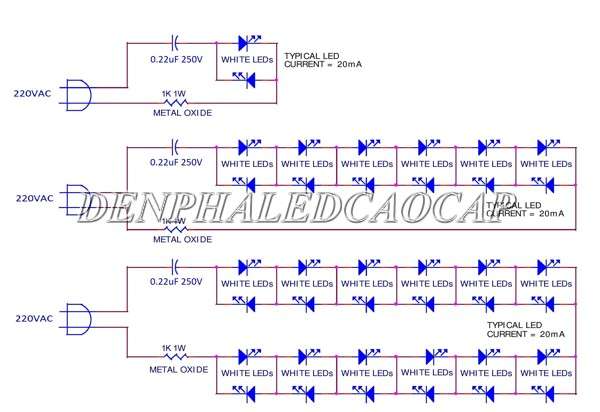 Sơ đồ mạch đèn LED 220V