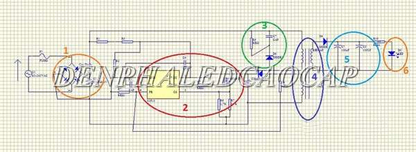 Sơ đồ mạch nguồn đèn LED Driver