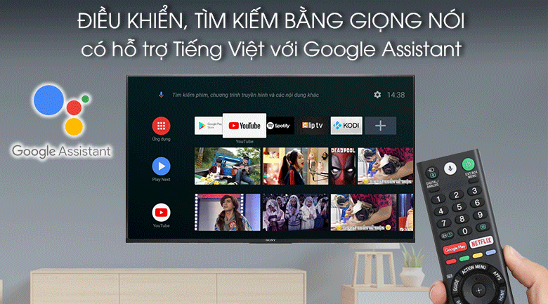 Android Tivi Sony 4K 55 inch KD-55X8000G - Remote thông minh, Google Assistant
