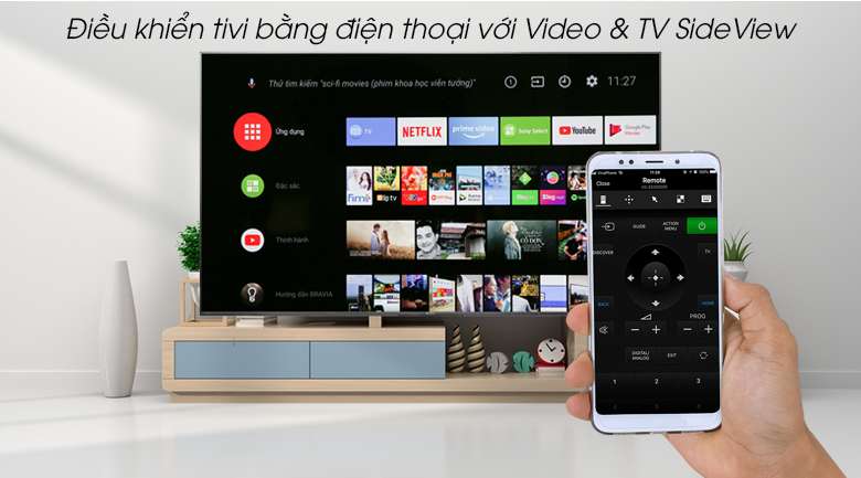 Android Tivi Sony 4K 55 inch KD-55X9500G - Video & TV SideView