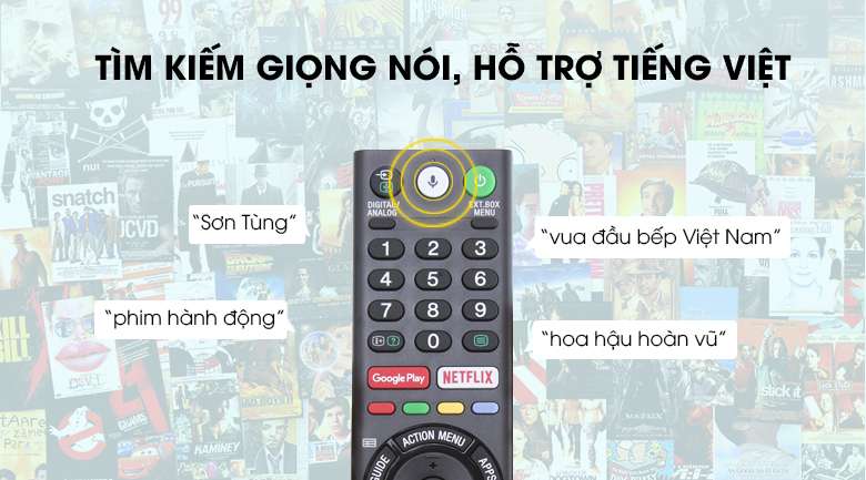 Android Tivi Sony 8000G tìm giọng nói bằng Tiếng Việt