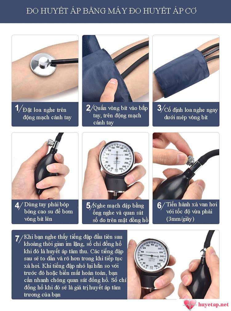 Hướng dẫn sử dụng máy đo huyết áp cơ đúng cách 1