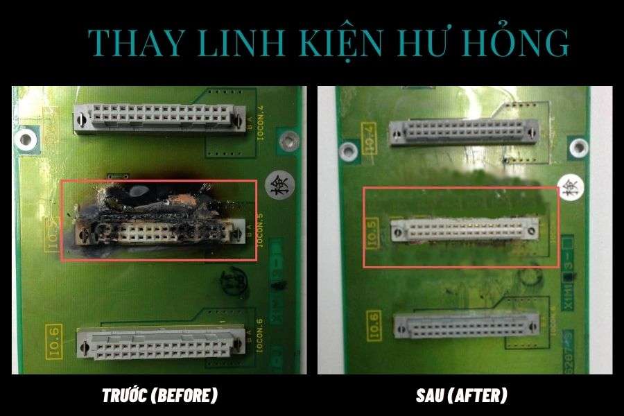 thay thế linh kiện hư hỏng trên bo mạch điện tử