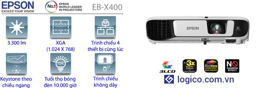 Thông số kỹ thuật máy chiếu Epson EB-X400