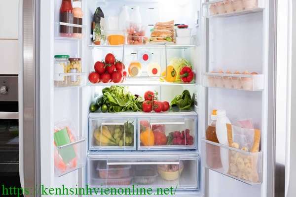 tiết kiệm điện cho tủ lạnh bằng cách đặt thức ăn xa thành tủ trong