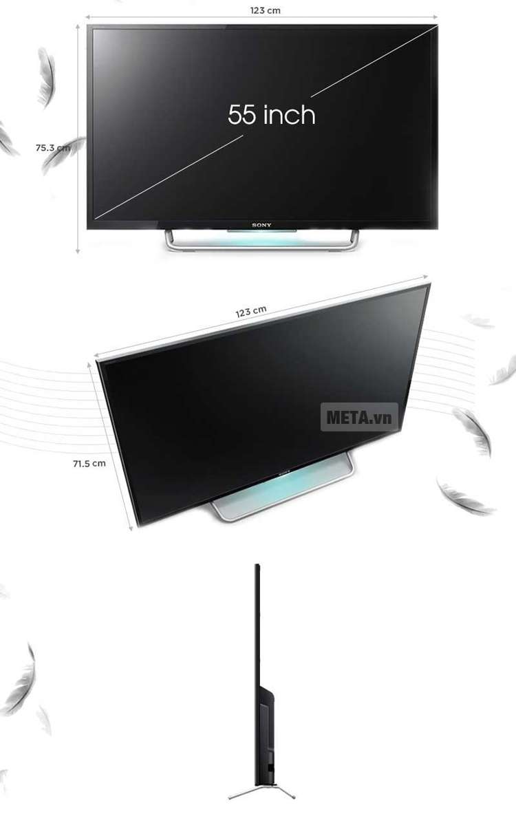Cấu tạo của tivi smart Sony 55 inch Full HD 55W800C.
