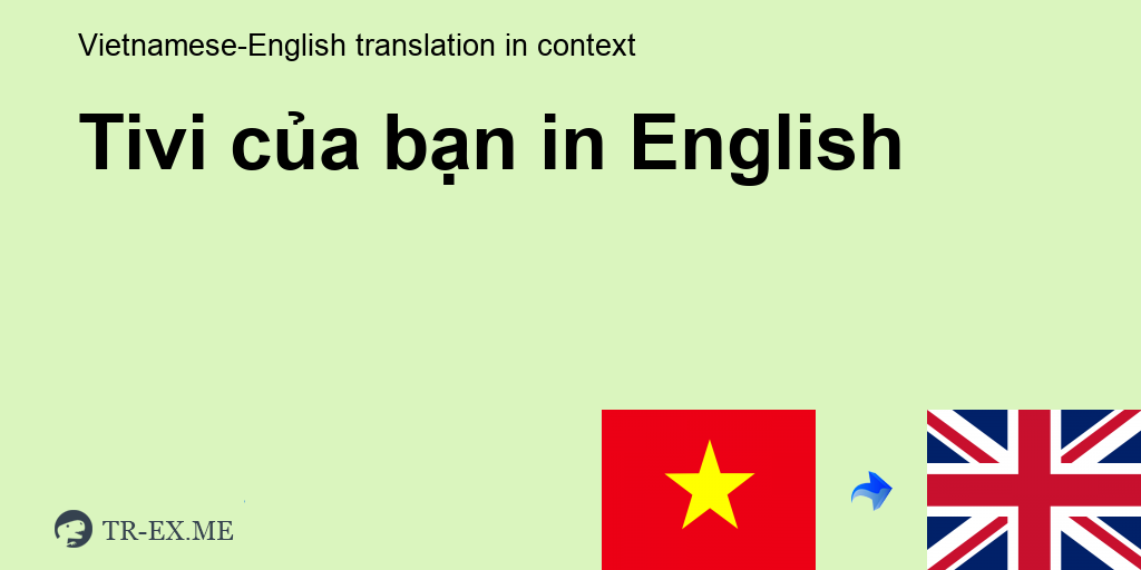 TIVI CỦA BẠN Tiếng anh là gì - trong Tiếng anh Dịch - Tr-ex