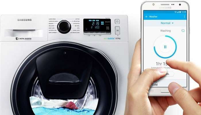Máy giặt Samsung cho phép bạn giặt giũ kể cả khi bạn không có mặt tại nhà với Smart Control thông minh 