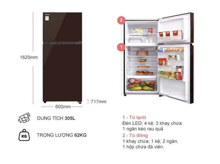 Thông tin chi tiết về Tủ Lạnh Toshiba 305 LÍT GR-AG36VUBZ (XB1)