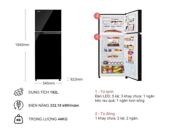 Thông tin chi tiết về Tủ Lạnh Toshiba Inverter GR-B31VU(UKG) (Đen)