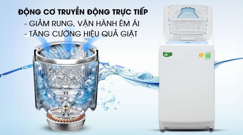 Động cơ truyền trực tiếp - Máy giặt Toshiba Inverter 9kg AW-DC1005CV