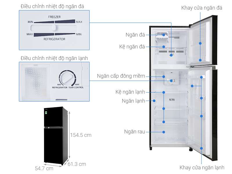 Thông số kỹ thuật Tủ lạnh Toshiba Inverter 233 lít GR-A28VM(UKG1)