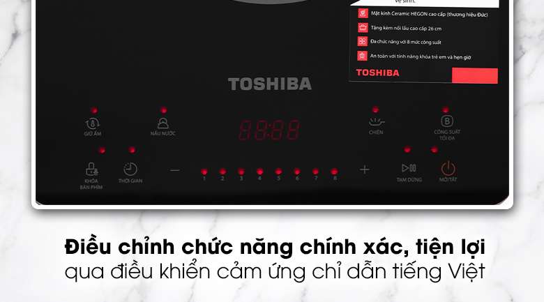 Bếp từ Toshiba IC-20S4PV - Bảng điều khiển cảm ứng hiện đại