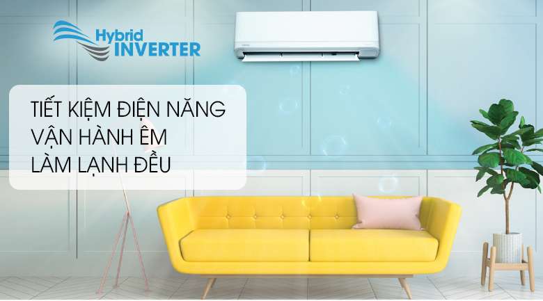 Tiết kiệm điện năng với công nghệ DC Hybrid Inverter - Máy lạnh Toshiba Inverter 1 HP RAS-H10J2KCVRG-V Mẫu 2019