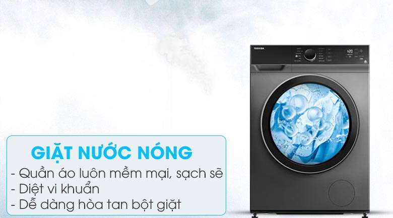 Giặt nước nóng - Máy giặt Toshiba Inverter 8.5 kg TW-BH95M4V SK