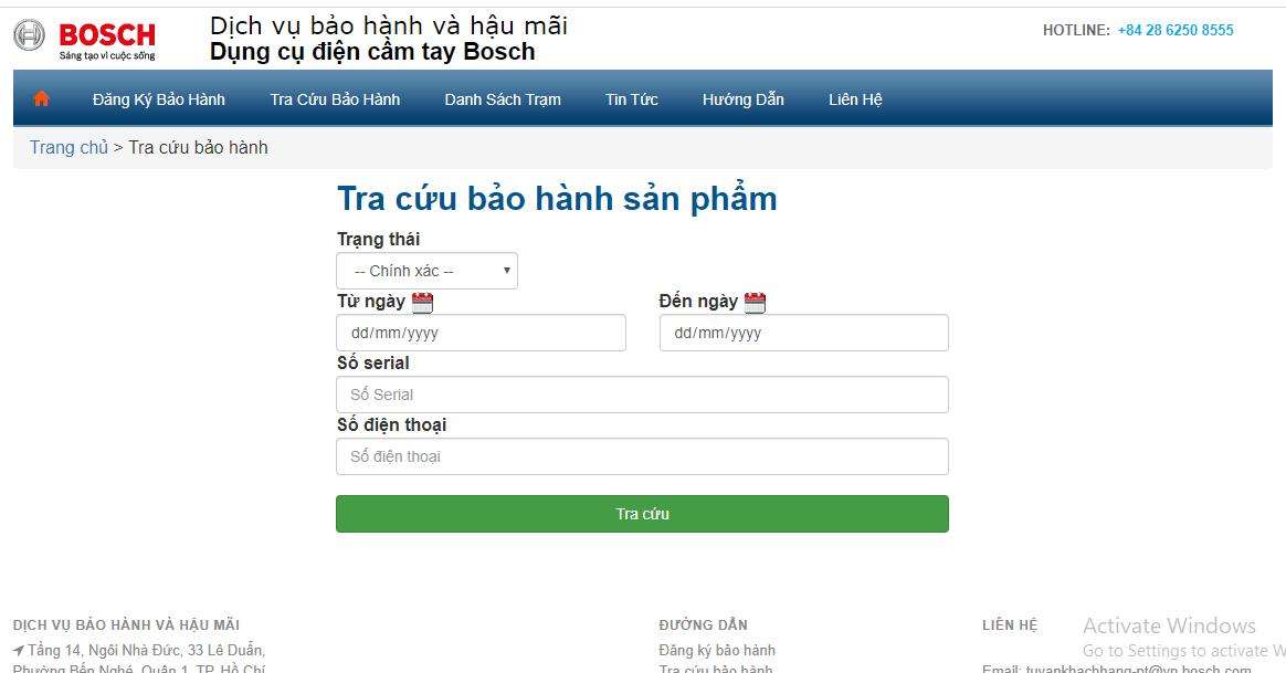 Website chính thức - Bảo hành và sửa chữa BOSCH Việt Nam