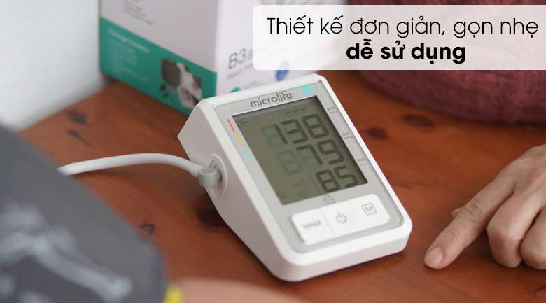 Máy đo huyết áp tự động Microlife B3 Basic - Thiết kế màu trắng xám đơn giản