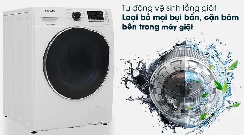Máy giặt sấy Samsung Inverter 9.5kg WD95J5410AW/SV - Tự làm sạch