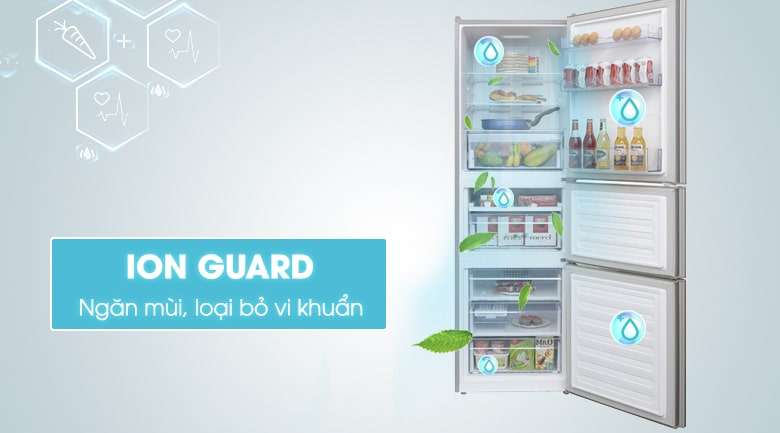 7. Bộ tạo Ion-guard giúp khử mùi, kháng khuẩn trên tủ lạnh Beko RTNT340E50VZX