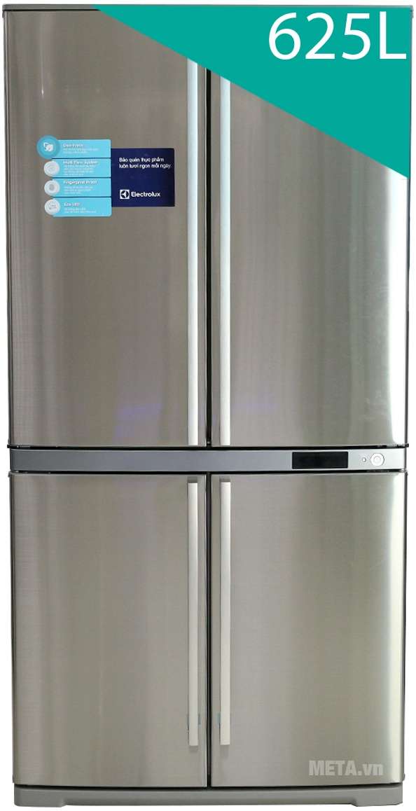 Tủ lạnh side by side 625 lít Electrolux EQE6807SD với thiết kế vỏ ngoài sáng bóng.