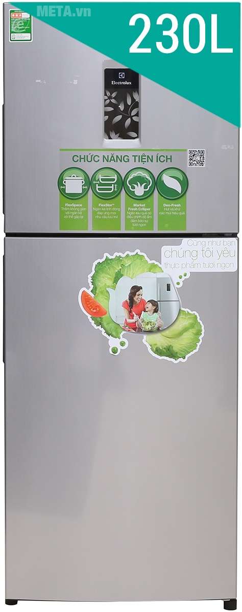 Tủ lạnh 230 lít Electrolux ETB2302PE-RVN thiết kế hiện đại.