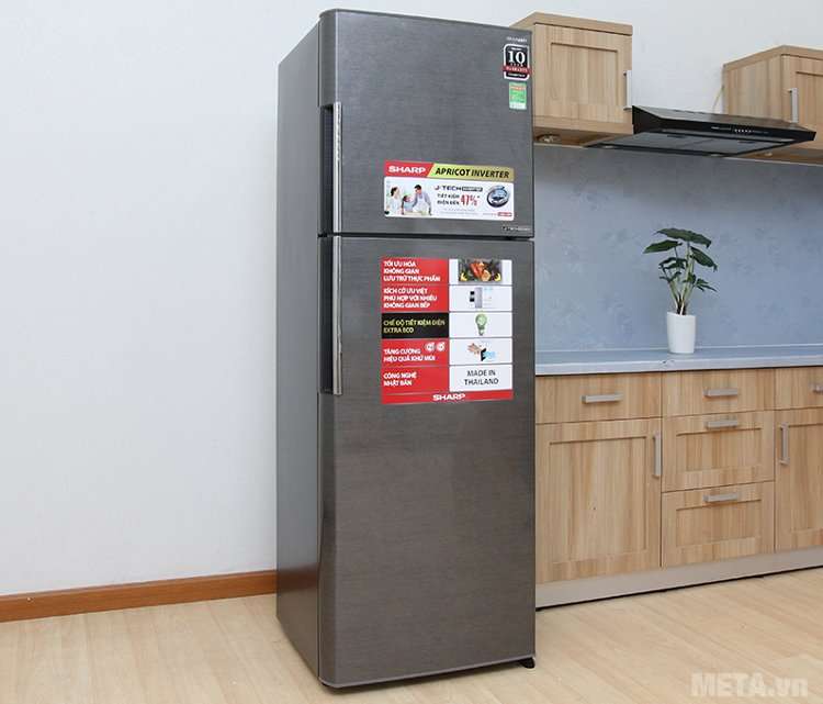 Tủ lạnh Sharp inverter SJ-X346E-DS lắp đặt tiết kiệm diện tích 