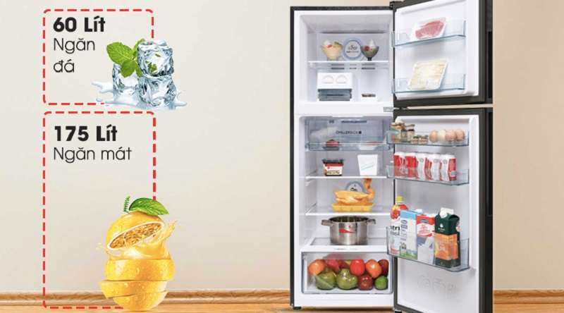 Dung tích 270 lít cho bạn sử dụng thoải mái - Tủ lạnh Aqua Inveter 235 lít AQR-IG248EN (GB)