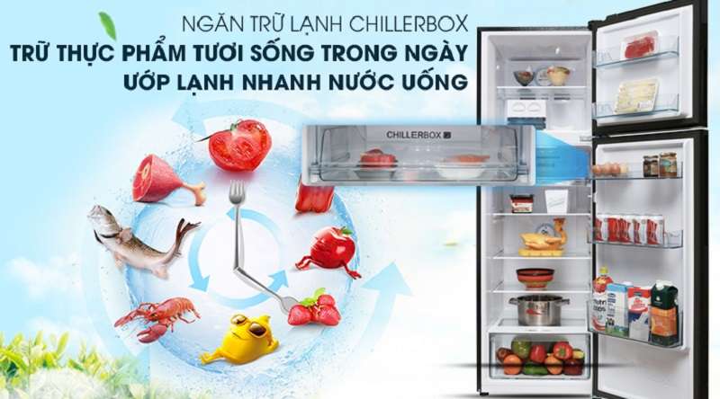 Ngăn trữ lạnh Chiller làm lạnh nhanh, chống lẫn mùi - Tủ lạnh Aqua Inverter 270 lít AQR-IG288EN (GB) 