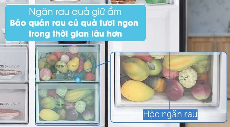 Tủ lạnh Aqua này có thế kéo dài thời gian bảo quản thực phẩm lâu dài trong ngăn rau củ cân bằng độ ẩm
