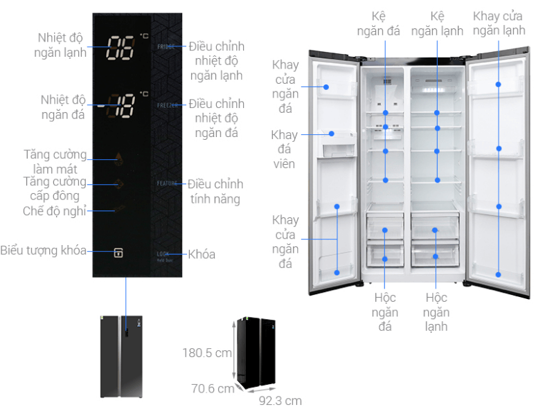Tủ lạnh 636 lít electrolux ESE6201BG VN phù hợp sử dụng cho 7 người trở lên.