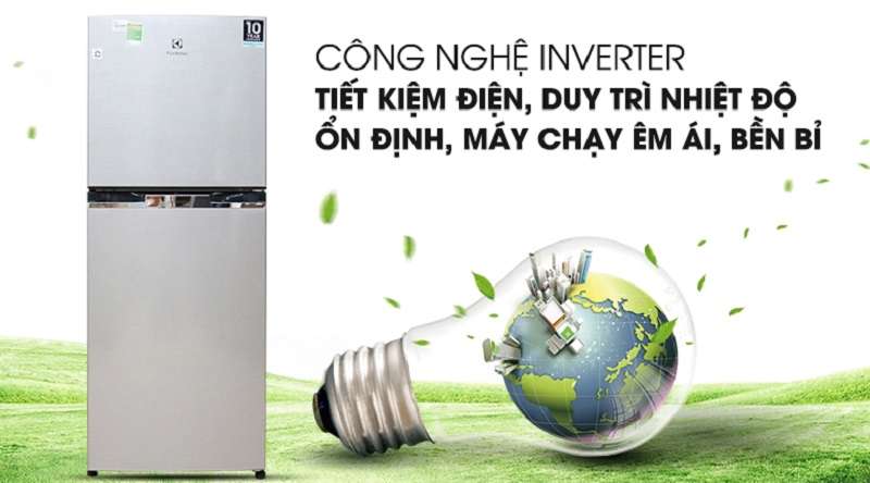 Công nghệ Inverter vận hành ổn định, êm ái - Tủ lạnh Electrolux Inverter 211 lít ETB2100MG