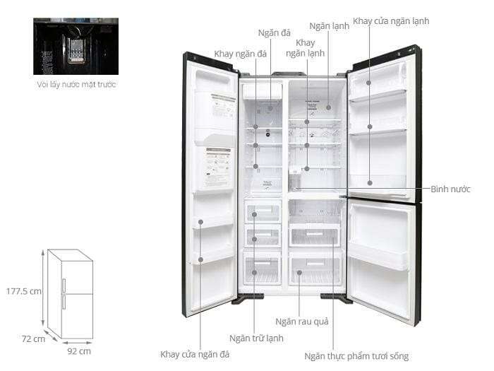 Tủ lạnh Side by side Hitachi Inverter R-M700AGPGV4X