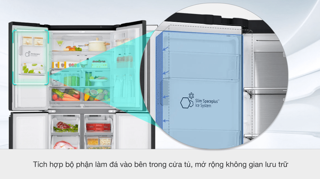 6. Hệ thống làm đá tự động Slim SpacePlus tiện ích trên tủ lạnh LG GR-X22MB