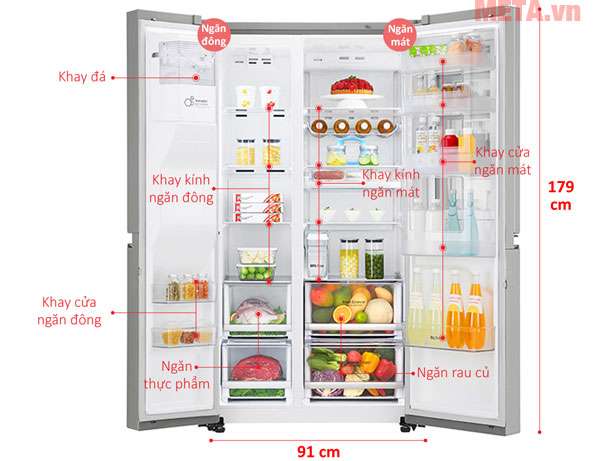 tủ lạnh Side by Side LG
