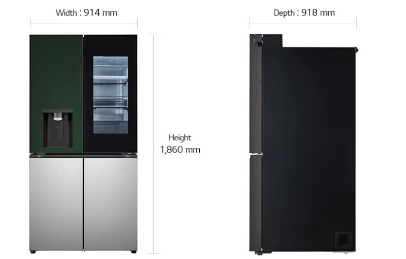 Thông số kỹ thuật tủ lạnh LG DIOS W821GBP463S 820L Side by side