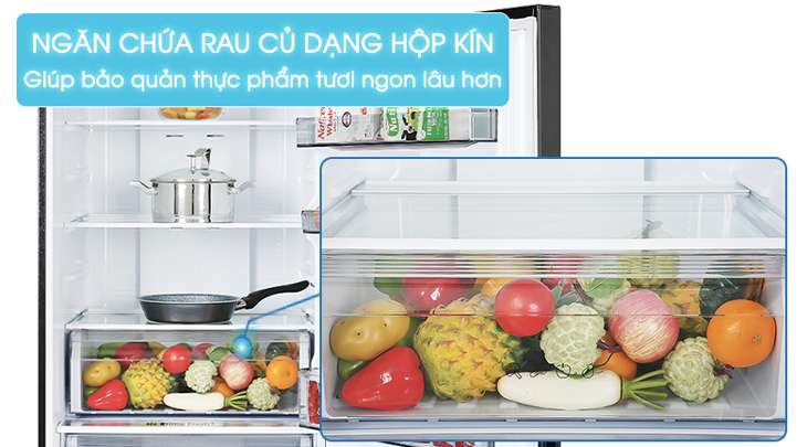 Ngăn chứa rau củ dạng hộp kín - tủ lạnh Panasonic NR-BX0WKVN