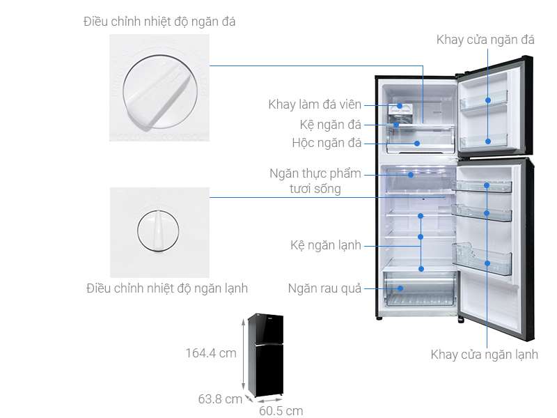 Thông số kỹ thuật Tủ lạnh Panasonic Inverter 306 lít NR-BL340PKVN