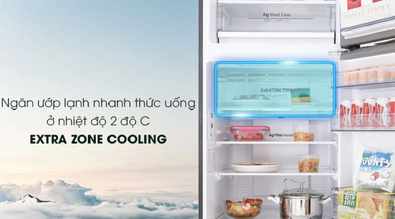 Tiện lợi với ngăn làm lạnh nhanh Extra Zone Cooling - Tủ lạnh Panasonic Inverter 326 lít NR-BL359PKVN